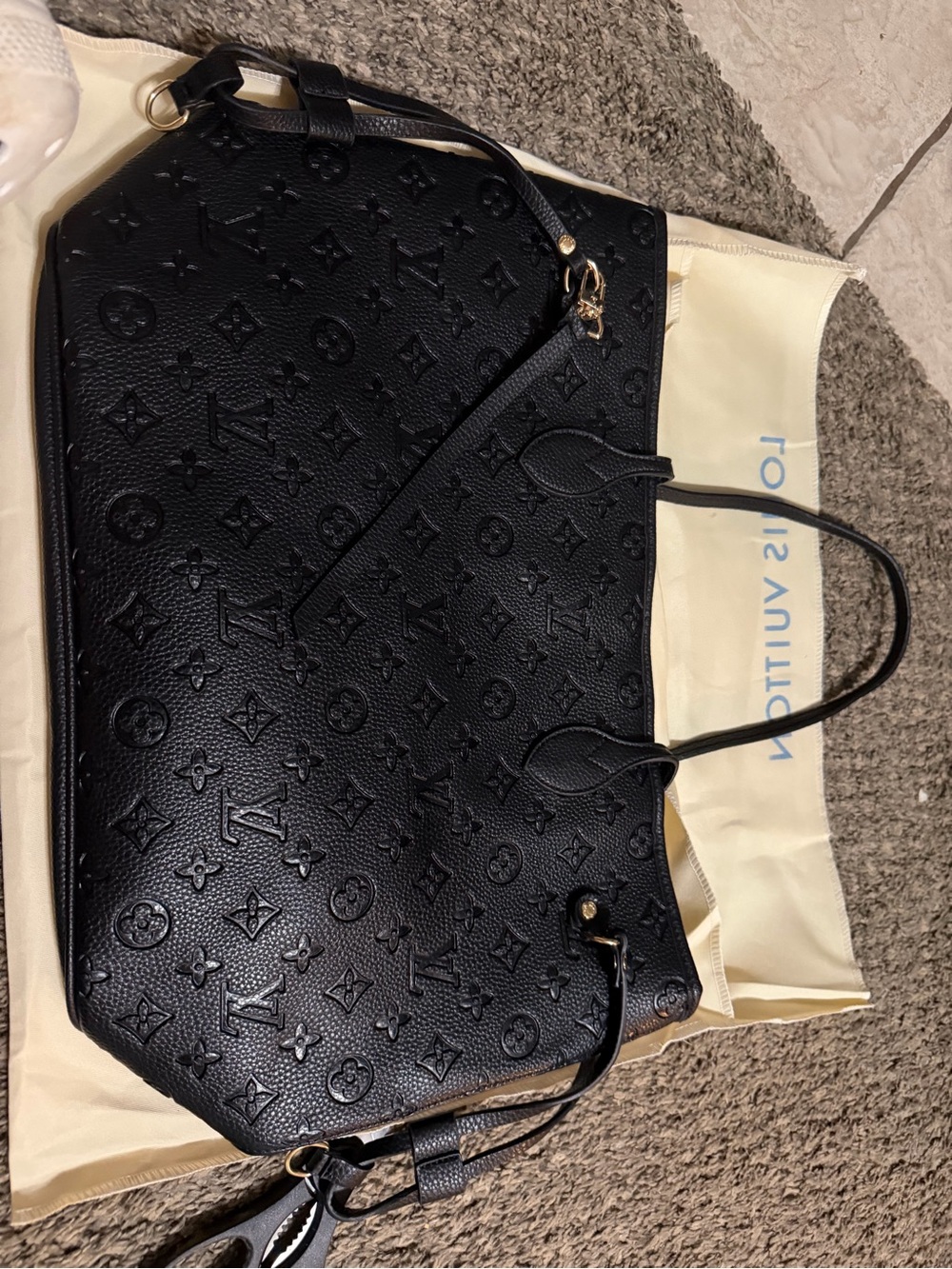 Black Embossed Leather Tote